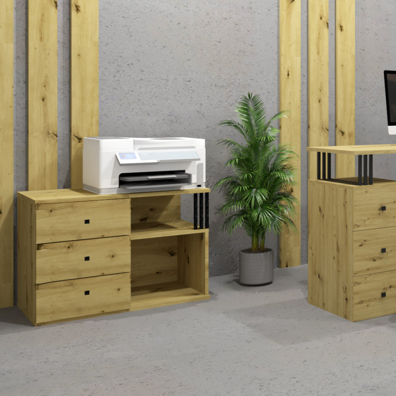 Szafka wolnostojąca Viking I 3S z szufladami dąb artisan/czarny