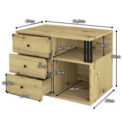 Szafka wolnostojąca Viking I 3S z szufladami dąb artisan/czarny
