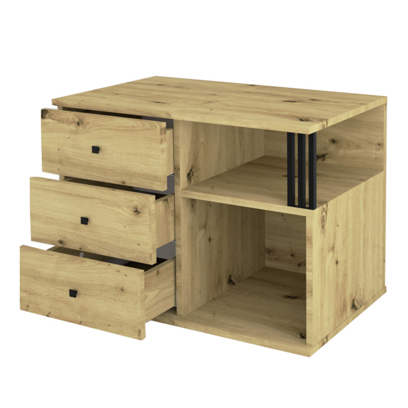 Szafka wolnostojąca Viking I 3S z szufladami dąb artisan/czarny