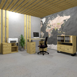 Szafka wolnostojąca Viking I 1D dąb artisan/czarny