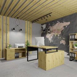 Szafka wolnostojąca Viking II 1D dąb artisan/czarny