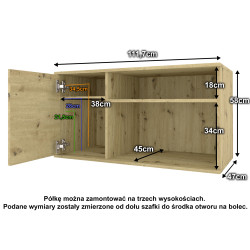 Szafka wolnostojąca Viking II 1D dąb artisan/czarny