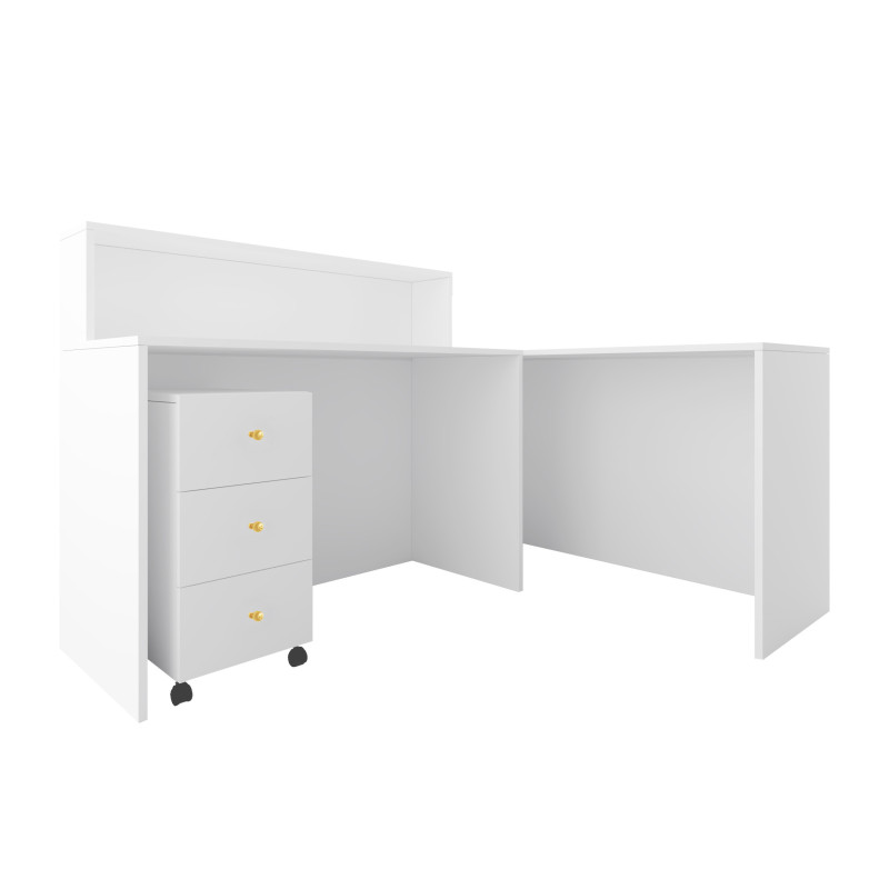 Lada recepcyjna KLARA 5 narożna modułowa biały mat