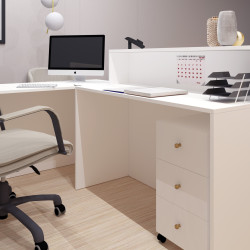 Lada recepcyjna KLARA 5 narożna modułowa biały mat