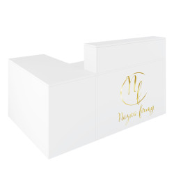 Lada recepcyjna KLARA 5 narożna modułowa biały mat