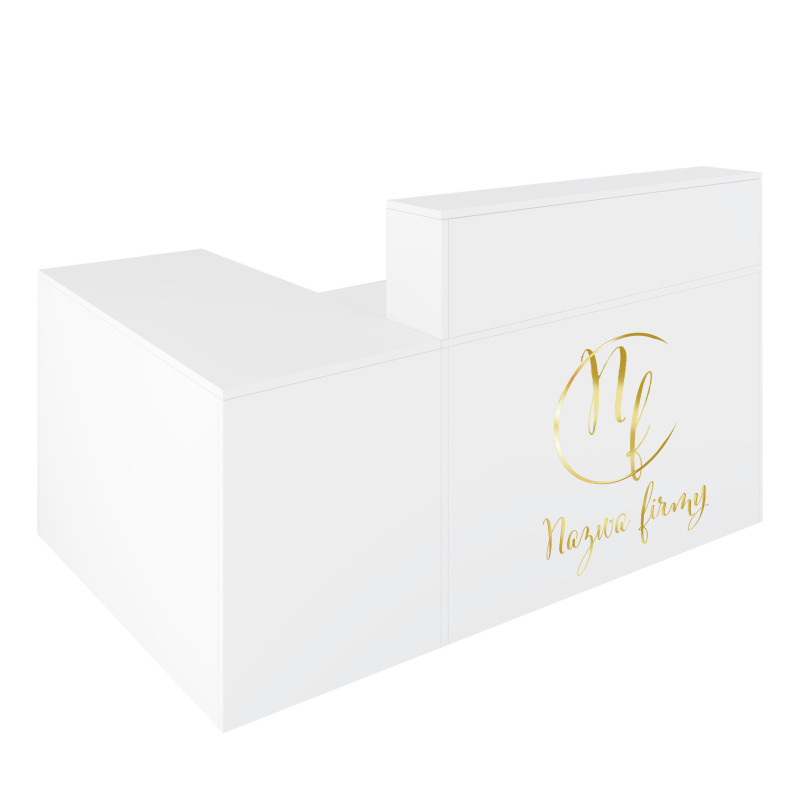 Lada recepcyjna KLARA 5 narożna modułowa biały mat