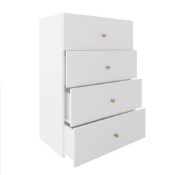 Komoda Klara 60cm z czterema szufladami biały + złote uchwyty