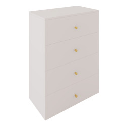 Komoda Klara 60cm z czterema szufladami kaszmir+ złote uchwyty