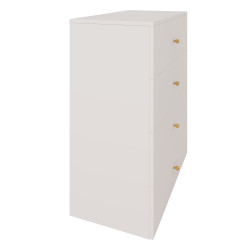Komoda Klara 60cm z czterema szufladami kaszmir+ złote uchwyty