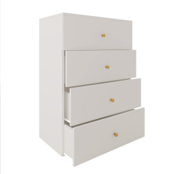 Komoda Klara 60cm z czterema szufladami kaszmir+ złote uchwyty