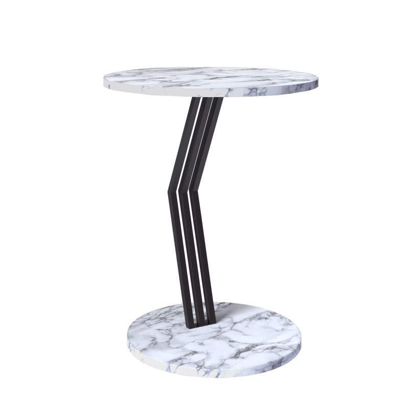 Stolik kawowy Klara czarny/biały marmur