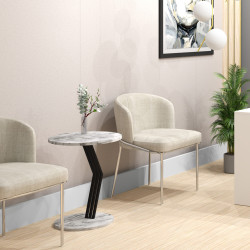 Stolik kawowy Klara czarny/biały marmur