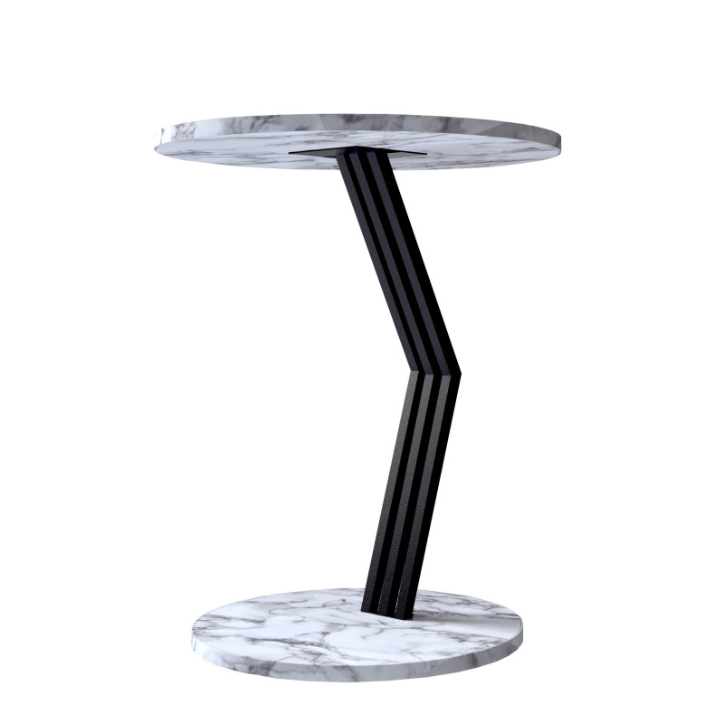 Stolik kawowy Klara czarny/biały marmur