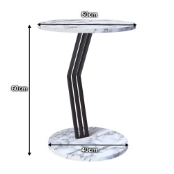 Stolik kawowy Klara czarny/biały marmur