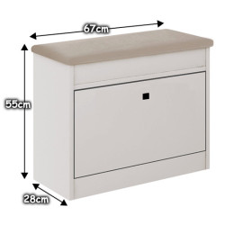 Szafka na buty z siedziskiem ALASKA 11W kaszmir/beżowy