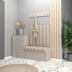 Zestaw do przedpokoju Diana 6 paneli z komodą i wieszakiem kaszmir/beż