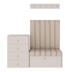 Zestaw do przedpokoju Diana 6 paneli z komodą i wieszakiem kaszmir/beż