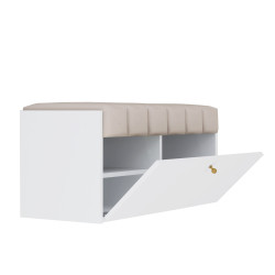 Zestaw do przedpokoju Diana 6 paneli z komodą i wieszakiem biały/beż