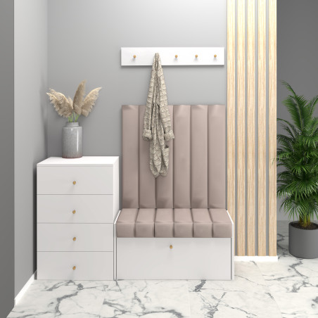 Wieszak ścienny do przedpokoju Diana 90cm biały/złoty