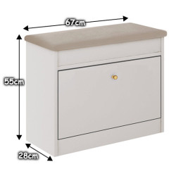 Szafka na buty z siedziskiem ALASKA 11W kaszmir/beżowy/złoty