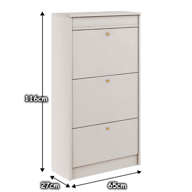 Szafka na buty wysoka ALASKA 13 kaszmir uchwyt złoty