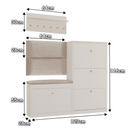 Zestaw mebli do przedpokoju 13WA112P kaszmir/beżowy/złoty