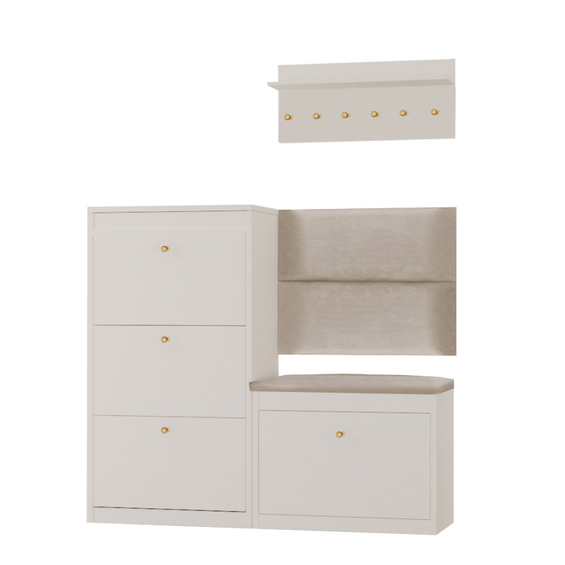Zestaw mebli do przedpokoju 13WA112P kaszmir/beżowy/złoty