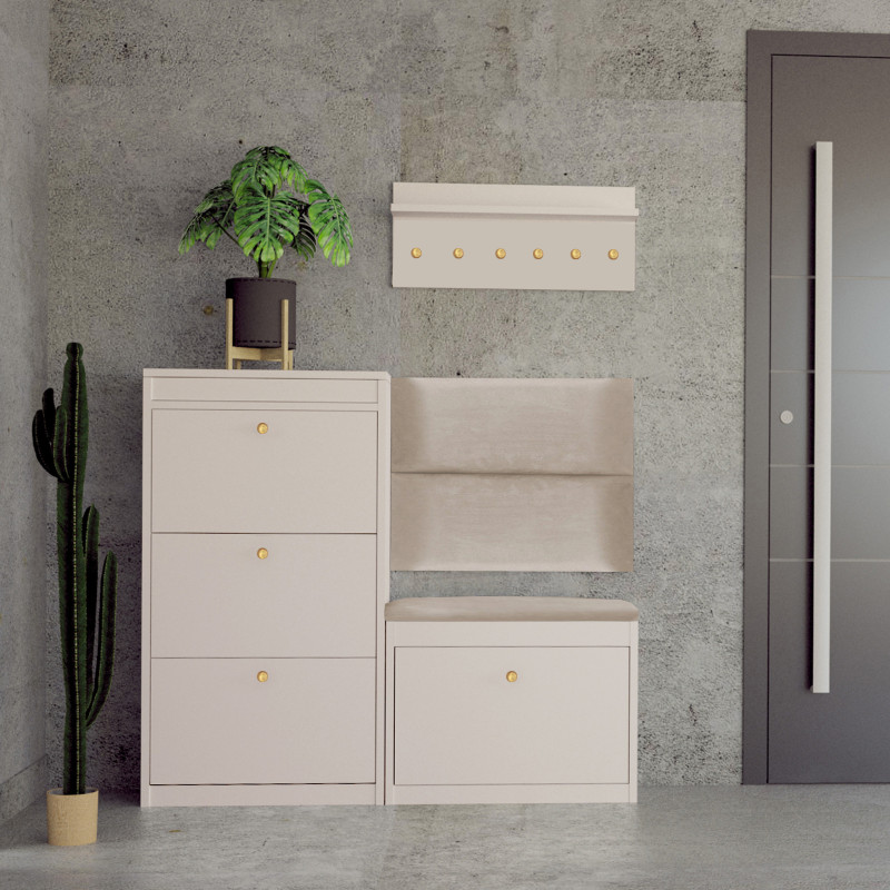 Zestaw mebli do przedpokoju 13WA112P kaszmir/beżowy/złoty