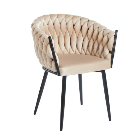 Krzesło KLARA K7-FX (G) czarny/beżowy velvet