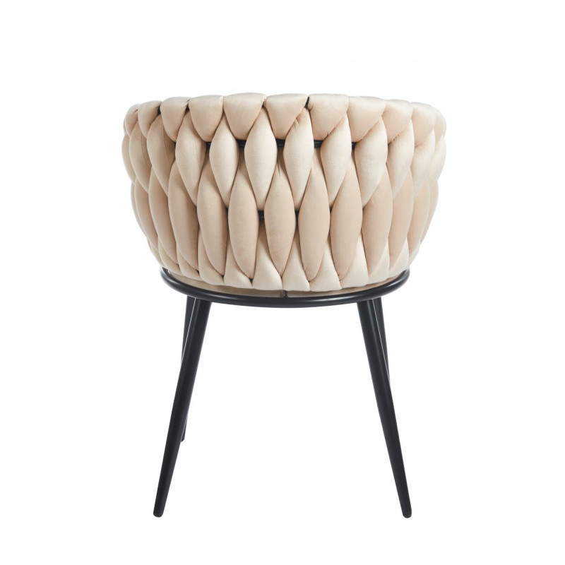 Krzesło KLARA K7-FX (G) czarny/beżowy velvet