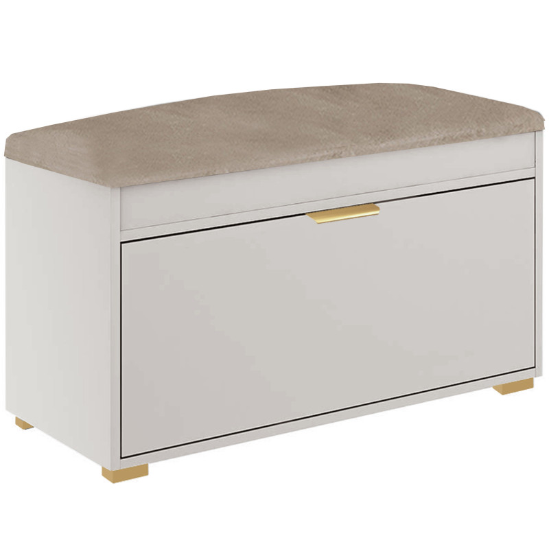 Szafka na buty z siedziskiem FALA 1W kaszmir/beżowy +uchwyt krawędziowy złoty