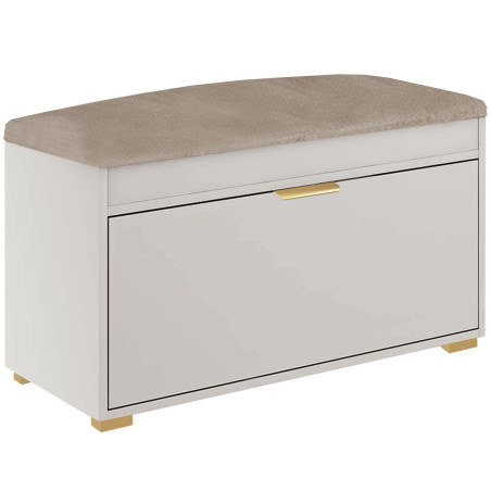 Szafka na buty z siedziskiem FALA 1W kaszmir/beżowy +uchwyt krawędziowy złoty