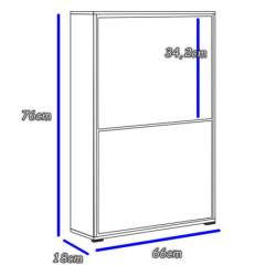 Szafka na buty uchylna FALA 12 kaszmir + uchwyt krawędziowy złoty