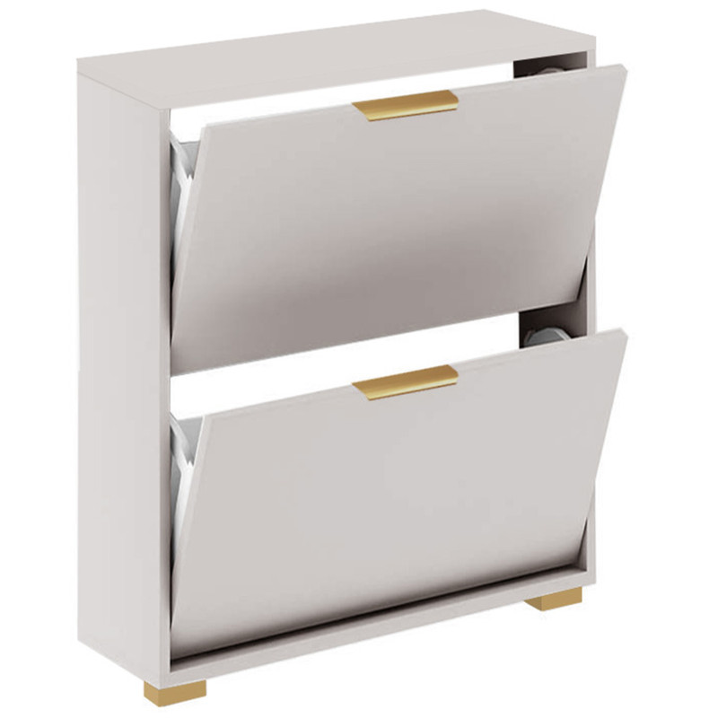 Szafka na buty uchylna FALA 12 kaszmir + uchwyt krawędziowy złoty