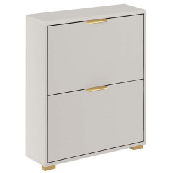 Szafka na buty uchylna FALA 12 kaszmir + uchwyt krawędziowy złoty