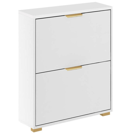 Szafka na buty uchylna FALA 12 biała + uchwyt krawędziowy złoty