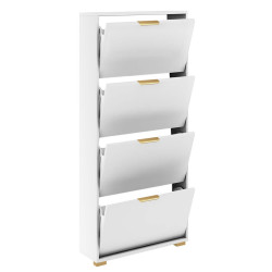 Szafka na buty wysoka FALA 14 biała +uchwyt krawędziowy złoty