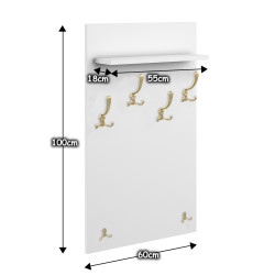 Zestaw mebli do przedpokoju 14W1 biały/beżowy +uchwyt krawędziowy złoty