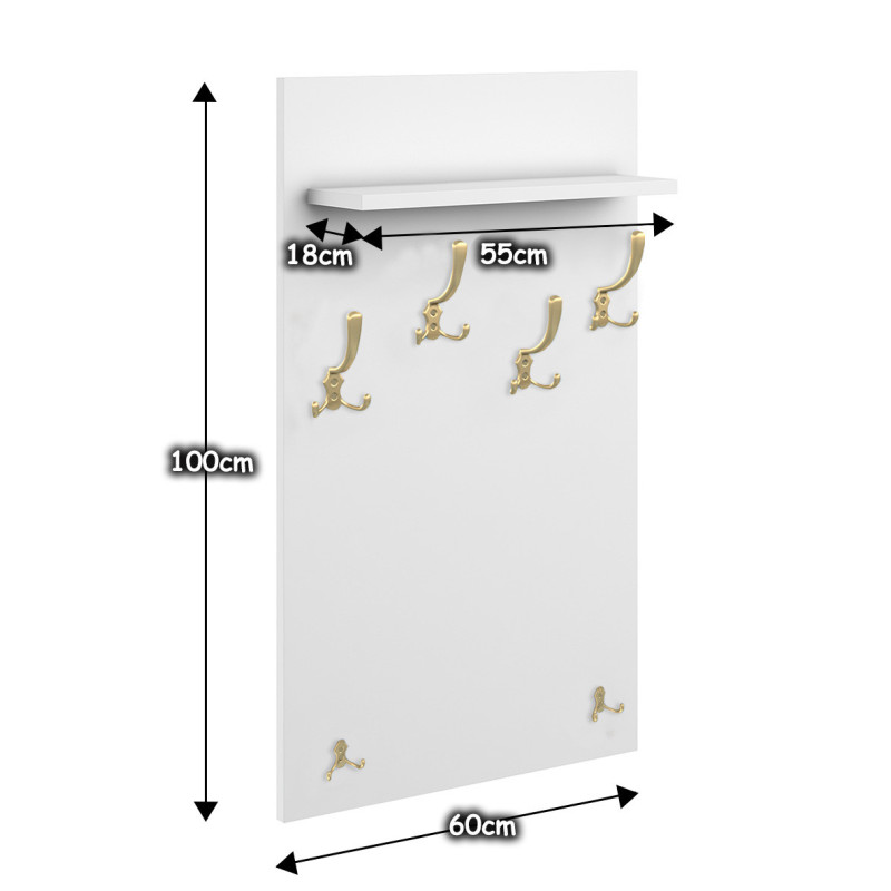 Zestaw mebli do przedpokoju 14W1 biały/beżowy +uchwyt krawędziowy złoty