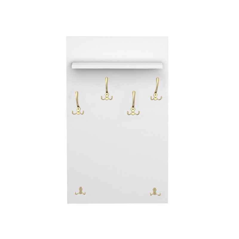 Zestaw mebli do przedpokoju 14W1 biały/beżowy +uchwyt krawędziowy złoty