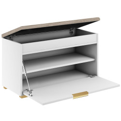 Zestaw mebli do przedpokoju 14W1 biały/beżowy +uchwyt krawędziowy złoty