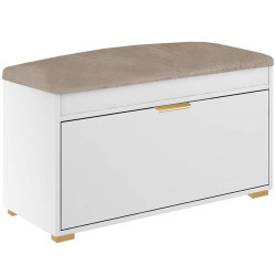Zestaw mebli do przedpokoju 14W1 biały/beżowy +uchwyt krawędziowy złoty