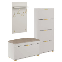 Zestaw mebli do przedpokoju 14W1 kaszmir/beżowy +uchwyt krawędziowy złoty