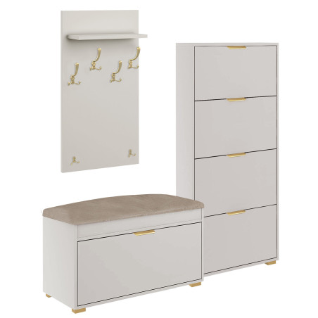 Zestaw mebli do przedpokoju 14W1 kaszmir/beżowy +uchwyt krawędziowy złoty