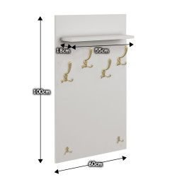 Wieszak ścienny do przedpokoju kaszmir/złote haki