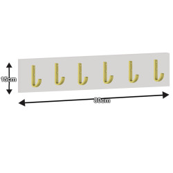 Wieszak ścienny do przedpokoju Fala 80 cm kaszmir/złote haki