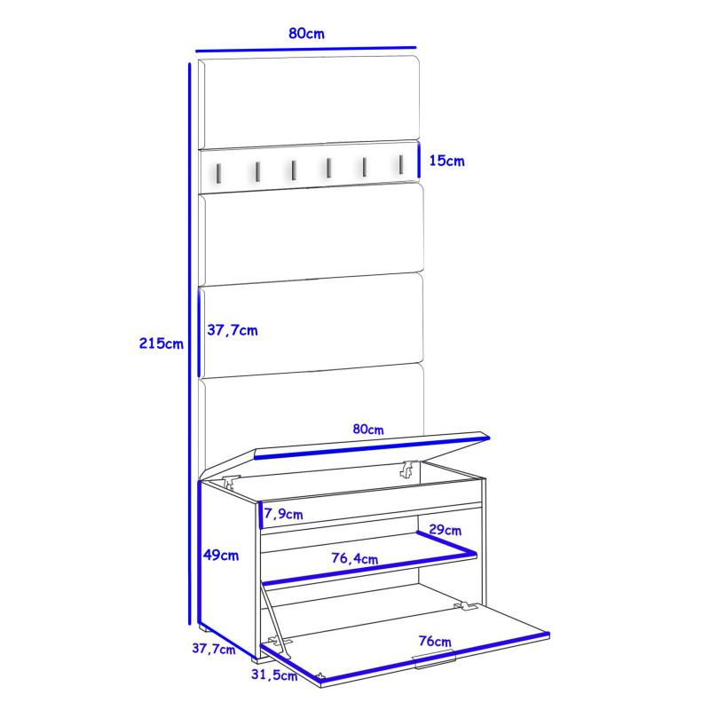 Zestaw mebli do przedpokoju F1WP4  kaszmir/beżowy/uchwyt złoty