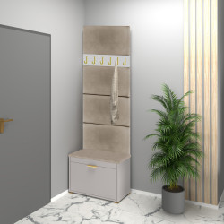 Zestaw mebli do przedpokoju F1WP4  kaszmir/beżowy/uchwyt złoty