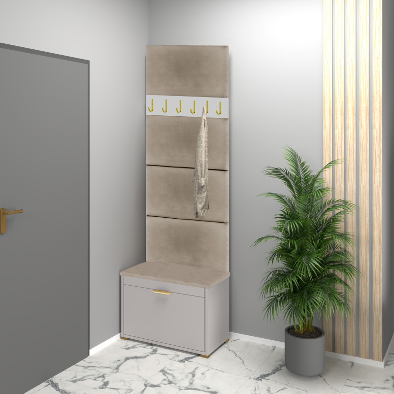 Zestaw mebli do przedpokoju F1WP4  kaszmir/beżowy/uchwyt złoty