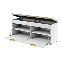 Zestaw mebli do przedpokoju Fala 3 P8 biały/beżowy/uchwyty złote